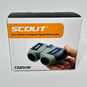 Carson Scout Grey and Black 8 x 22mm Compact Sport Binocular Item# JD-822